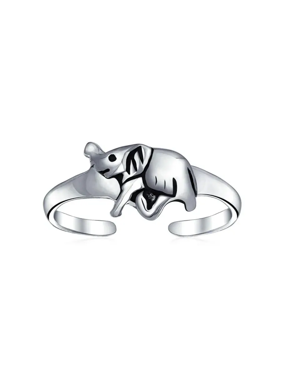 Кольцо на палец ноги слон и спираль, оксидированное серебро, набор из 2 Bling Jewelry — изображение 4 из 5