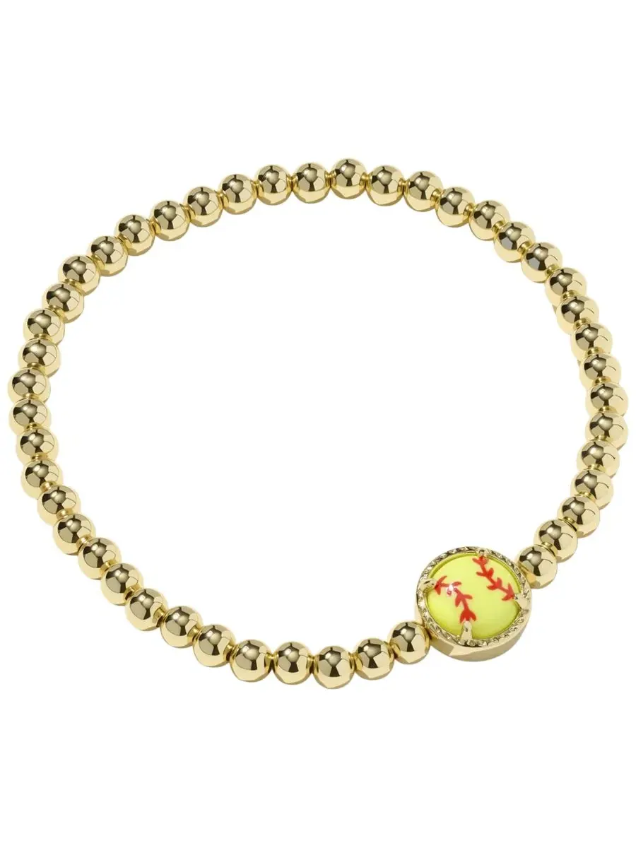 Браслет-эластичный с бейсбольным мотивом 14k Gold-Plated Softball Stretch Bracelet Kendra Scott — изображение 1 из 3