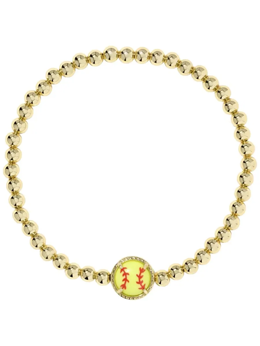 Браслет-эластичный с бейсбольным мотивом 14k Gold-Plated Softball Stretch Bracelet Kendra Scott — изображение 2 из 3