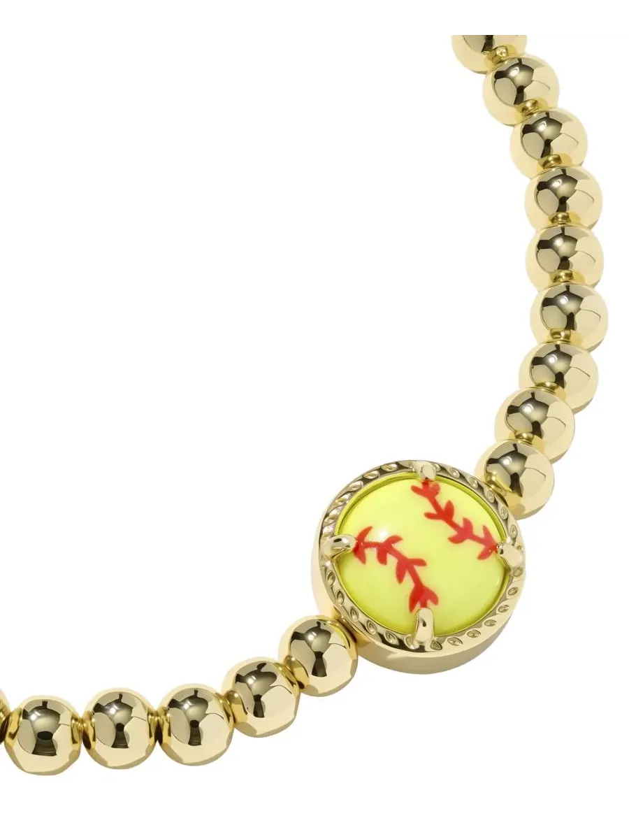 Браслет-эластичный с бейсбольным мотивом 14k Gold-Plated Softball Stretch Bracelet Kendra Scott — изображение 3 из 3