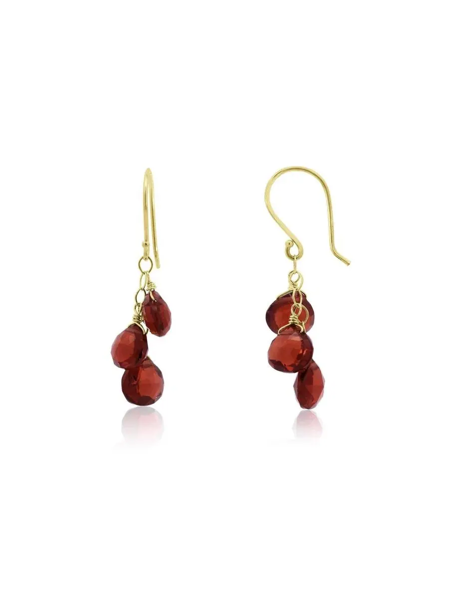Серьги-подвески с гранатом Garnet Bead Dangle Earrings The Lovery — изображение 1 из 4