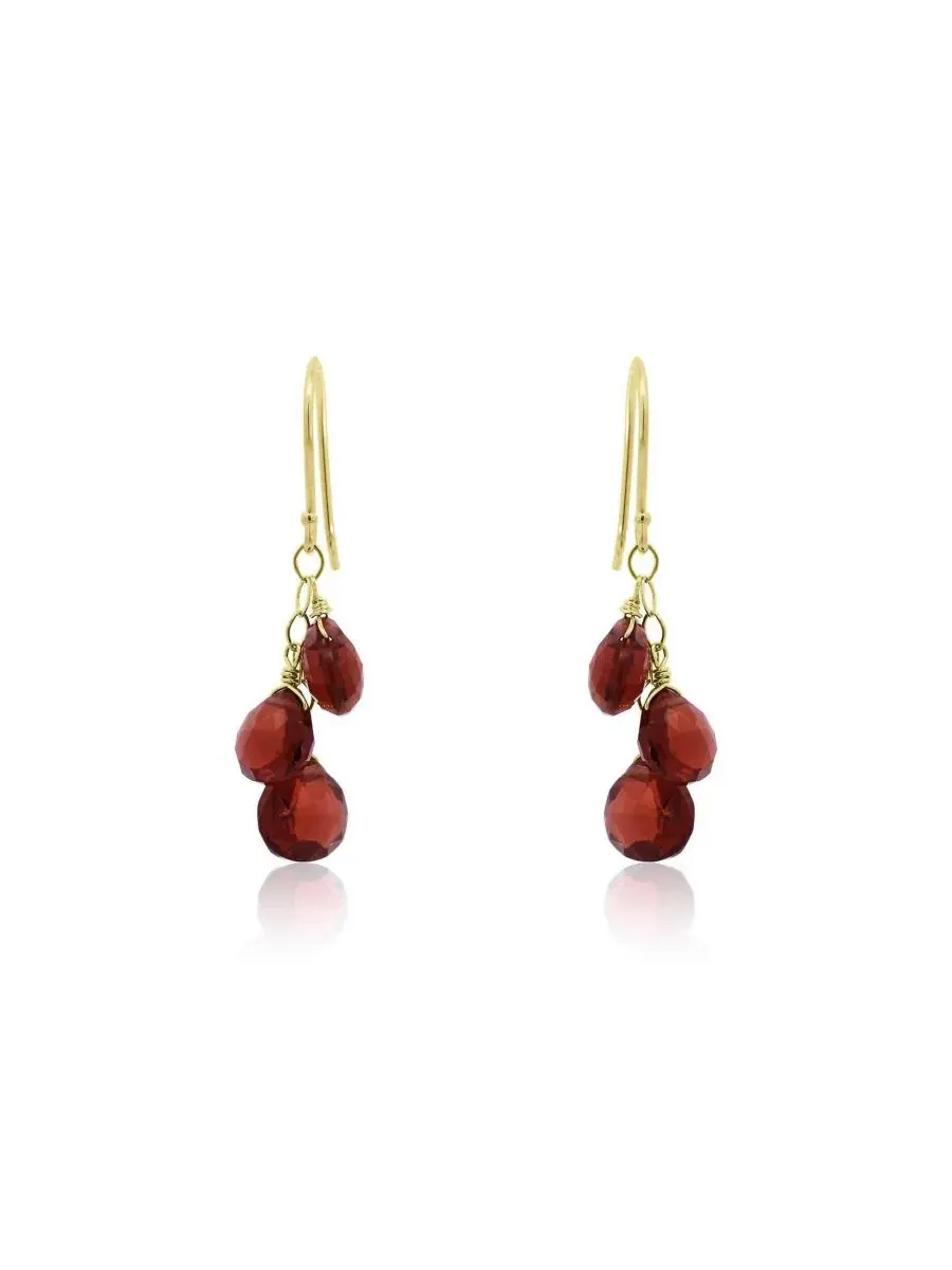 Серьги-подвески с гранатом Garnet Bead Dangle Earrings The Lovery — изображение 2 из 4