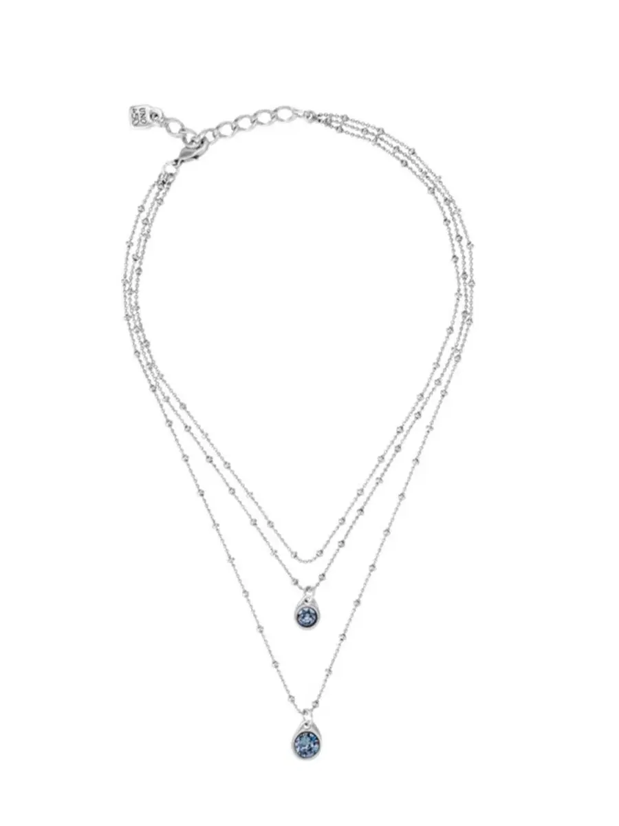 Колье-подвеска с кристаллами Swarovski UNOde50 — изображение 1 из 4, оттенок синий