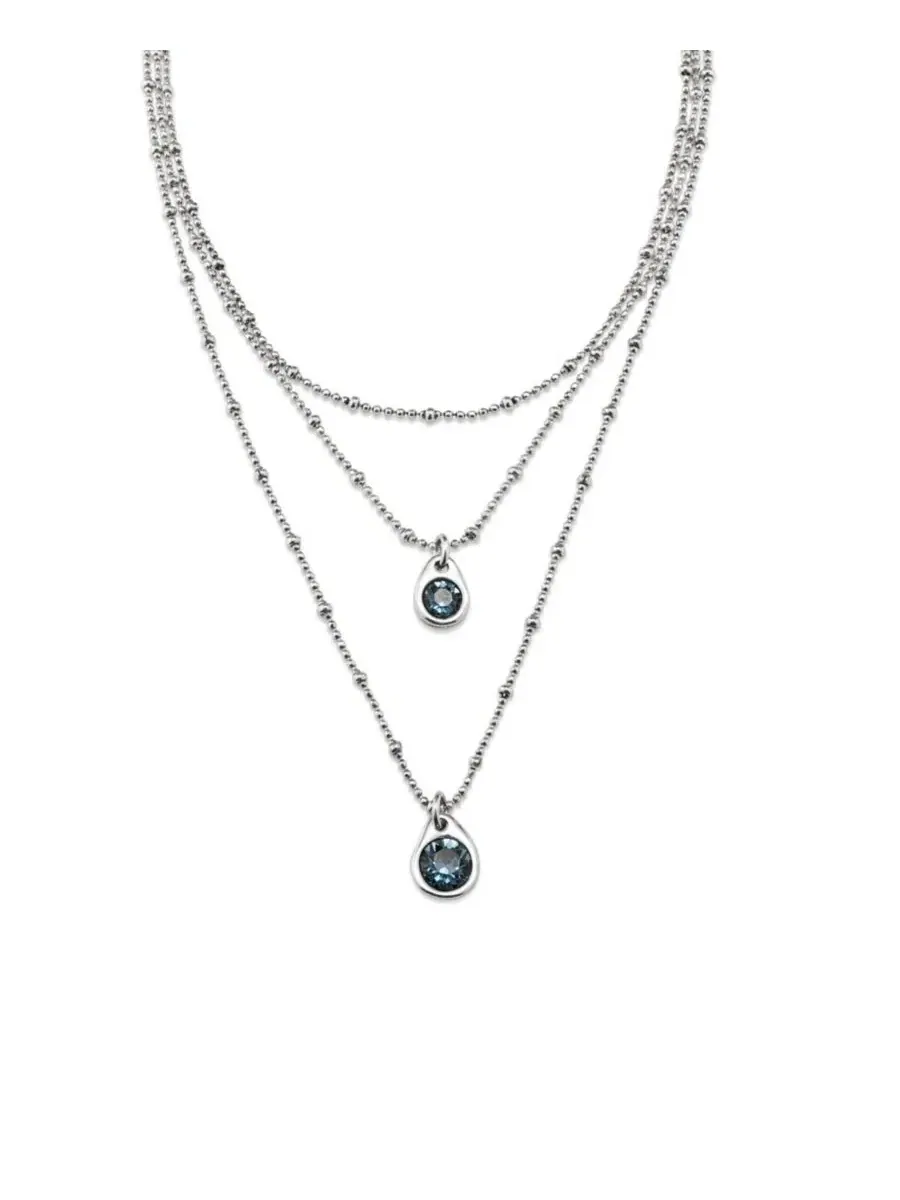 Колье-подвеска с кристаллами Swarovski UNOde50 — изображение 2 из 4, оттенок синий