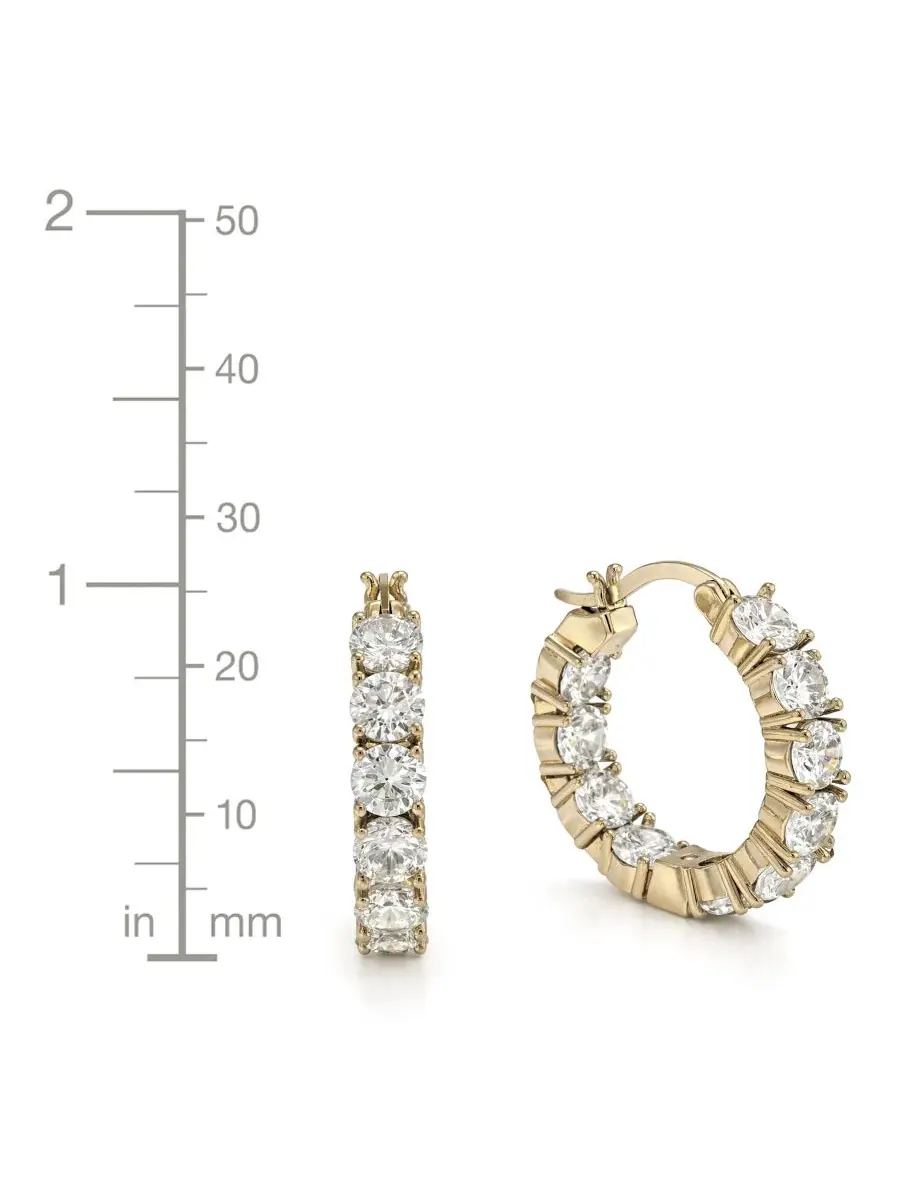 Серьги-кольца с кристаллами Cubic Zirconia And Now This — изображение 4 из 5, оттенок золото