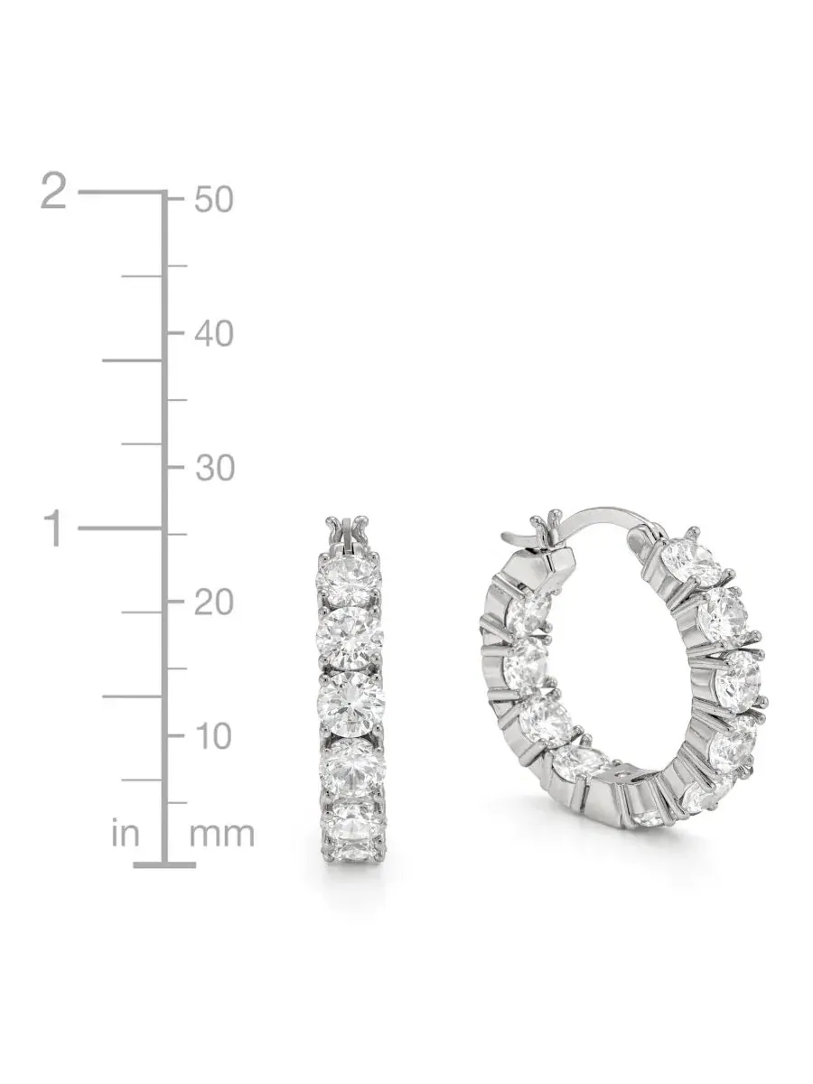 Серьги-кольца с кристаллами Cubic Zirconia And Now This — изображение 3 из 5, оттенок серебряный