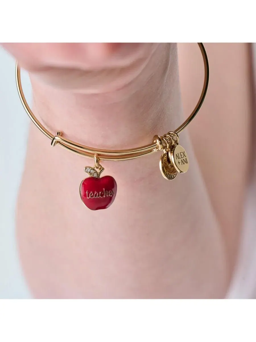Браслет-шарм с яблоком Teacher 'Grow, Inspire, Love' Alex and Ani — изображение 3 из 3, оттенок нет цвета