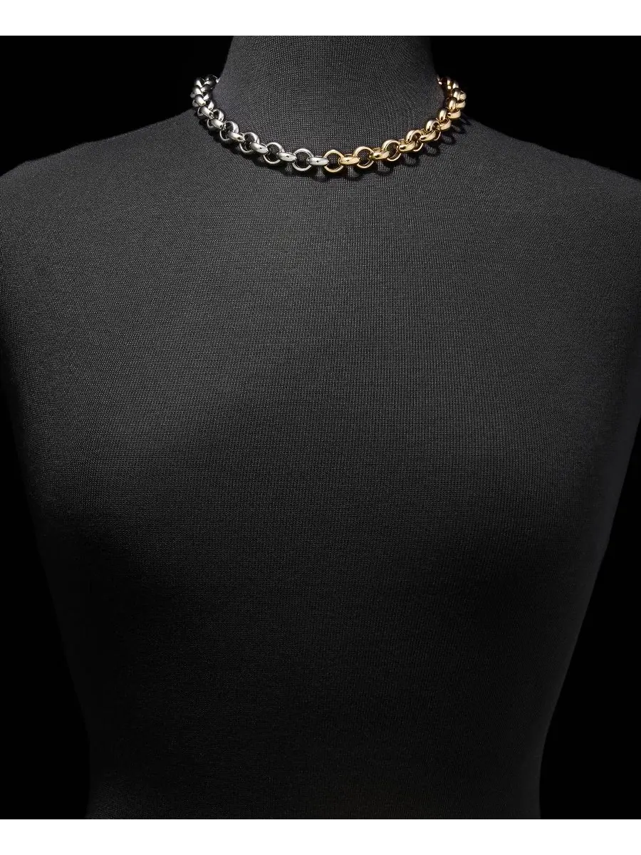 Колье-воротник из круглой цепочки, двухцветное DKNY — изображение 3 из 5, оттенок телесный