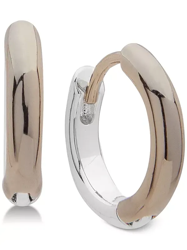 Двухцветные серьги-кольца Huggie Small Lauren Ralph Lauren — изображение 1 из 2, оттенок золото