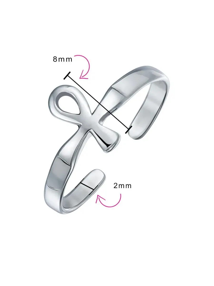 Комплект колец на палец ноги с Анкхом и кельтским узлом, серебро 925 пробы Bling Jewelry — изображение 4 из 6