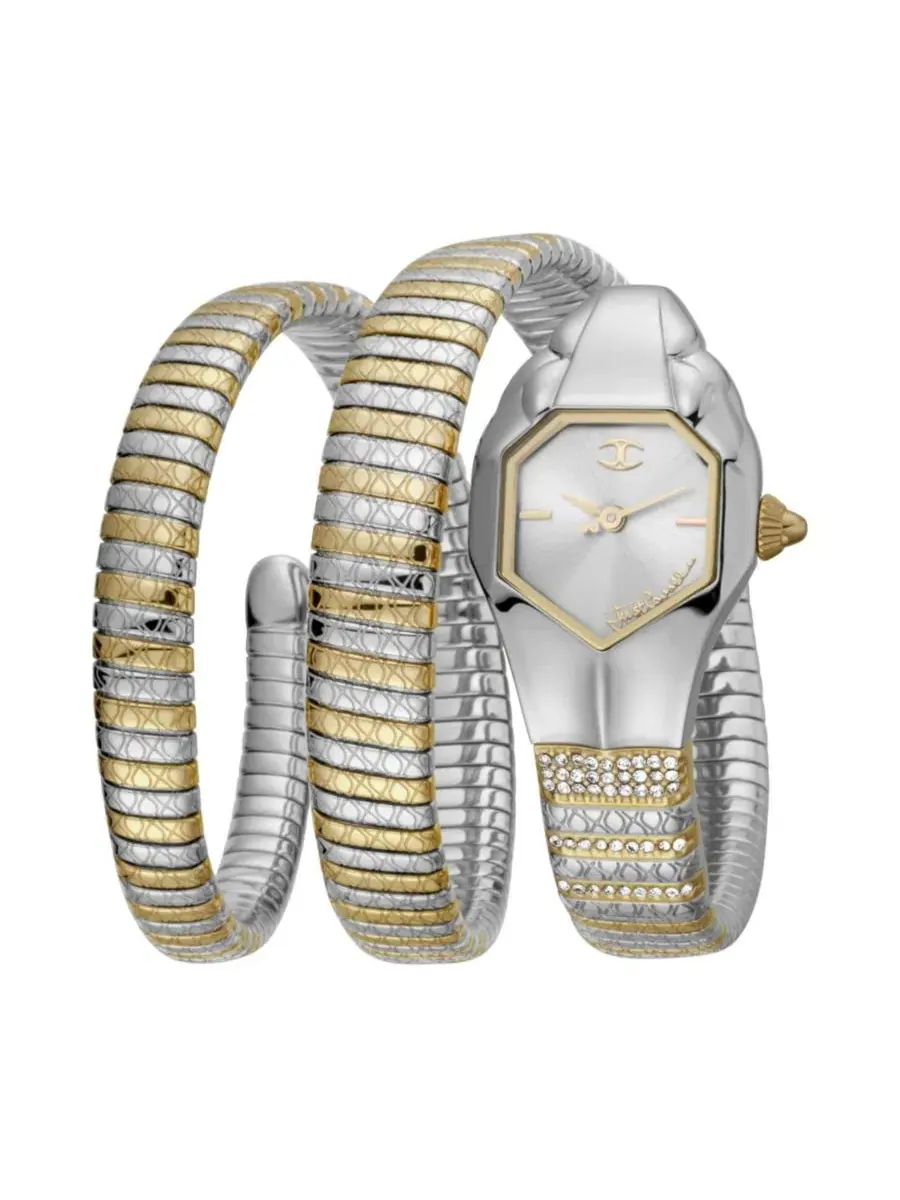 Женские часы Glam Snake с кварцевым механизмом, корпус из стали 316L, браслет из нержавеющей стали — золотистый