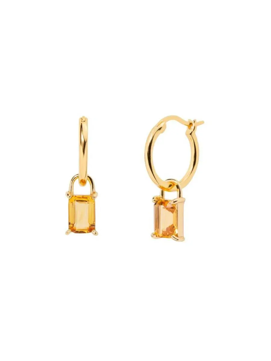 Серьги-кольца с цитрином Iris Birthstone Hoops Little Sky Stone
