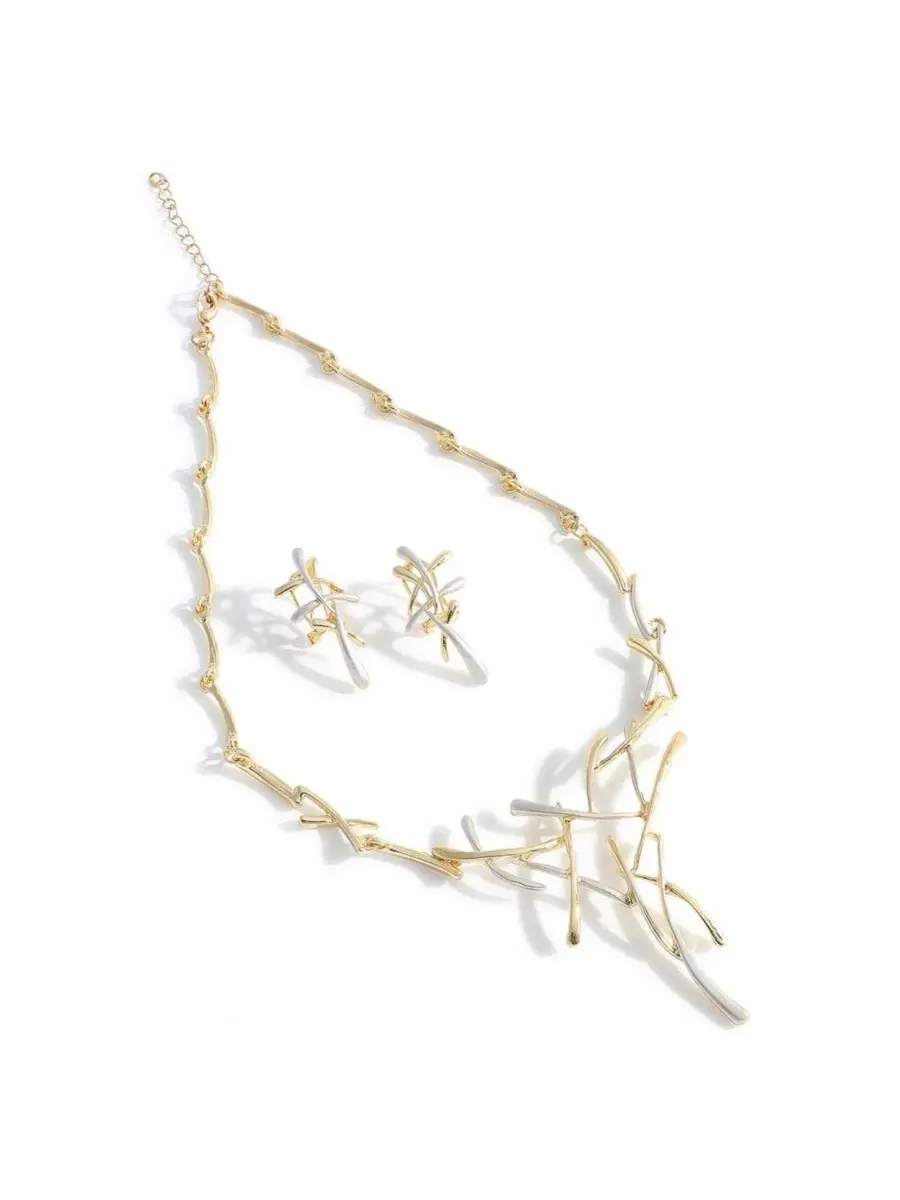 Ювелирный набор с камнями Gold Plated Stones Jewellery Set SOHI — изображение 1 из 5, оттенок золото