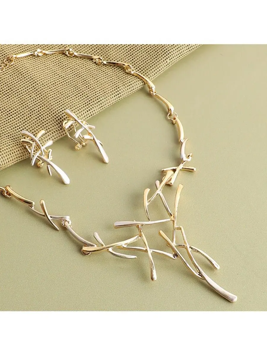 Ювелирный набор с камнями Gold Plated Stones Jewellery Set SOHI — изображение 2 из 5, оттенок золото