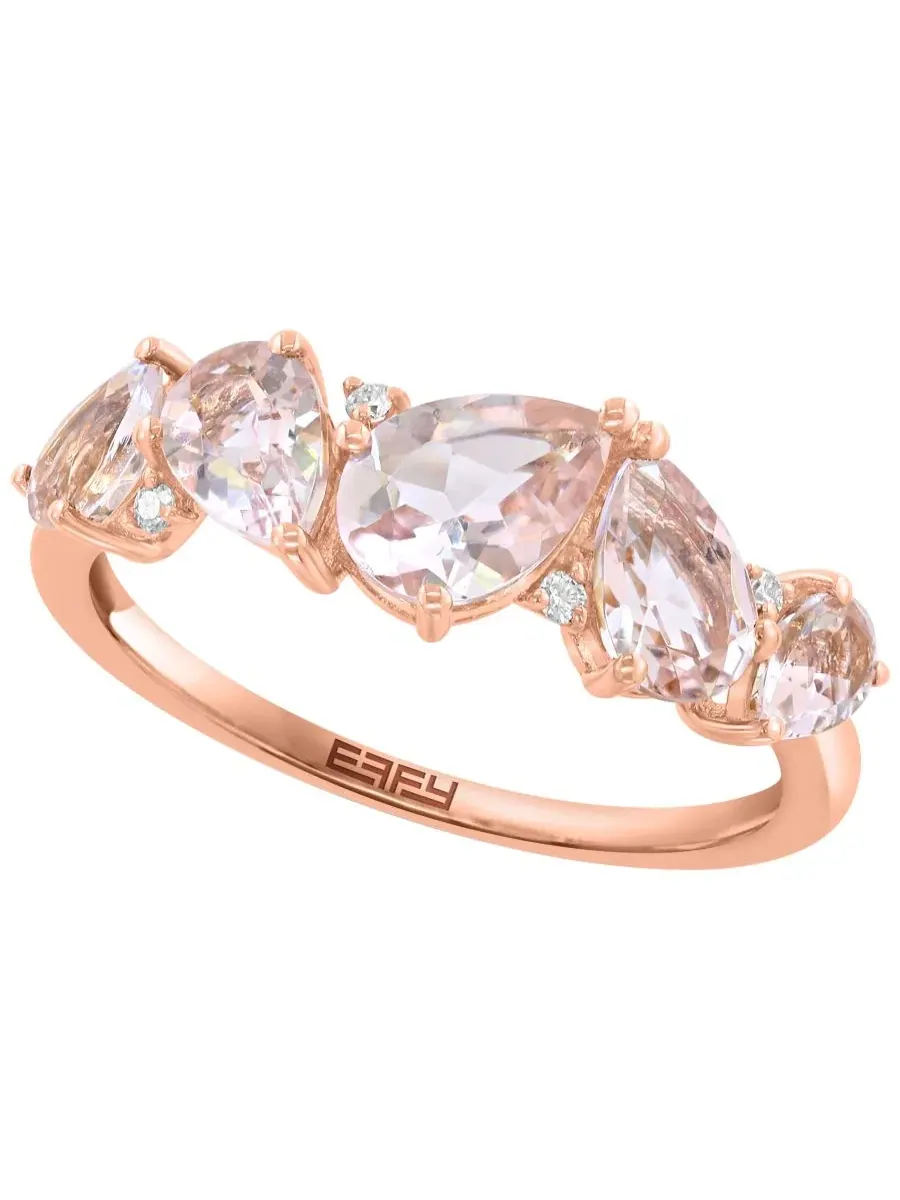 Кольцо с морганитом и бриллиантами Morganite (1-3/4 ct. t.w.) & Diamond (0.03 ct. t.w.) Ring in 14k — изображение 1 из 4