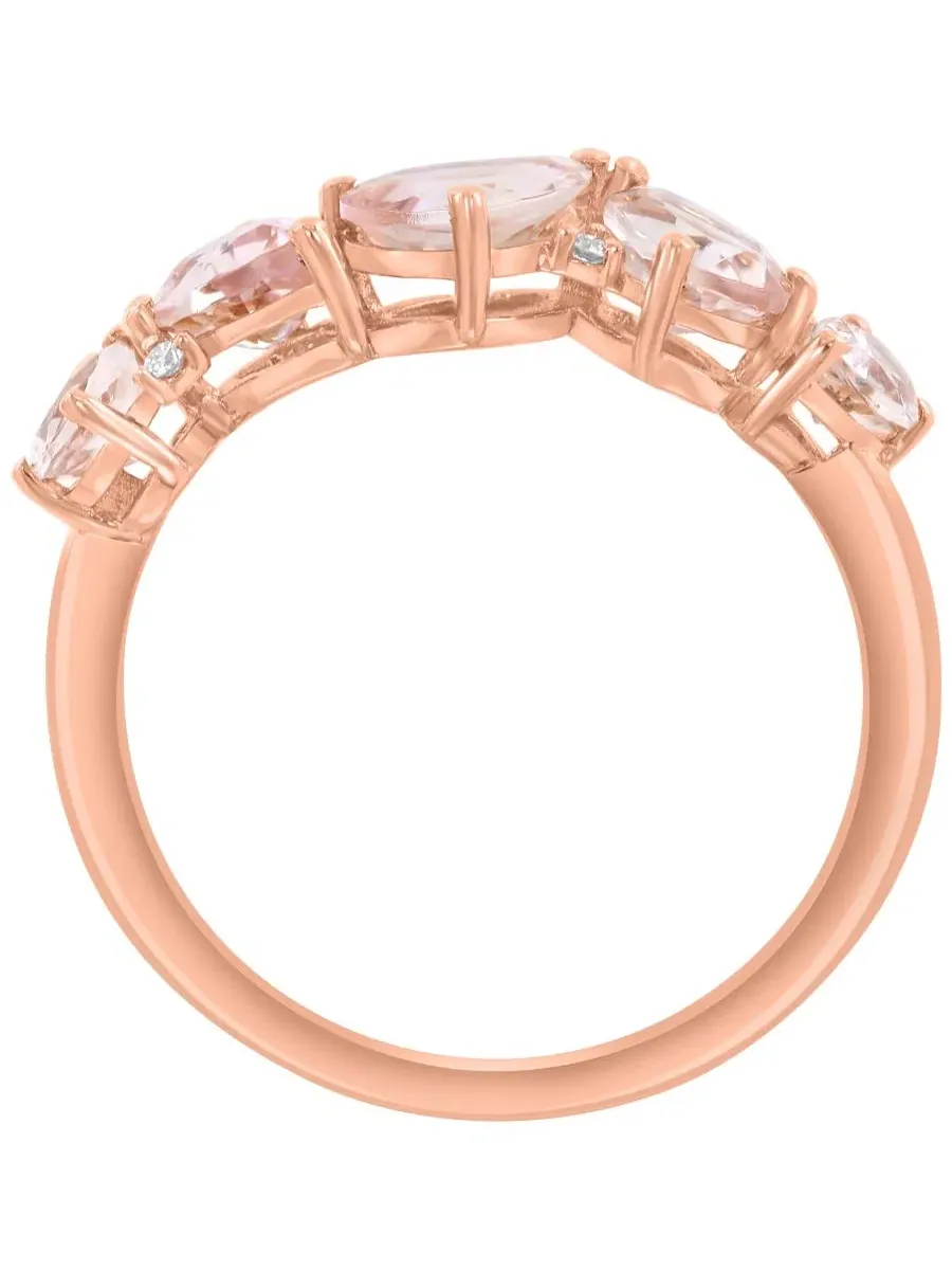 Кольцо с морганитом и бриллиантами Morganite (1-3/4 ct. t.w.) & Diamond (0.03 ct. t.w.) Ring in 14k — изображение 3 из 4