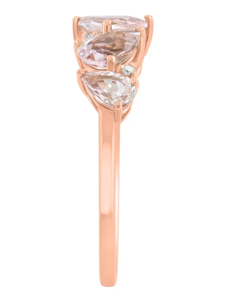 Кольцо с морганитом и бриллиантами Morganite (1-3/4 ct. t.w.) & Diamond (0.03 ct. t.w.) Ring in 14k — изображение 4 из 4