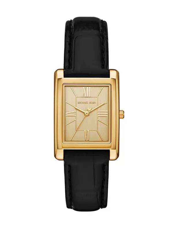 Женские часы Essex с тремя стрелками, черные, кожа, 26 x 36 мм Michael Kors