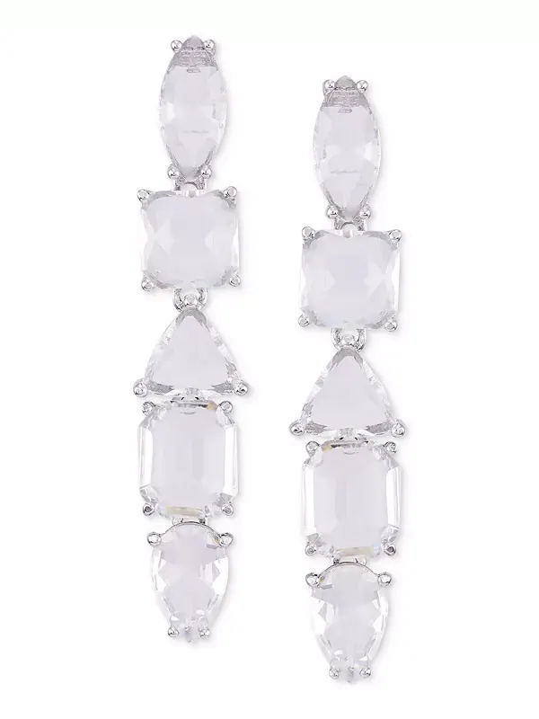 Серьги-Подвески из кристаллов смешанной огранки Guess — изображение 1 из 2, оттенок серебряный