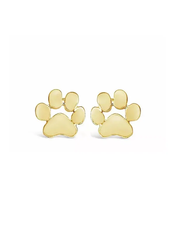Серьги-Гвоздики с отпечатками лапок Goldenpaw для любителей домашних животных Hollywood Sensation