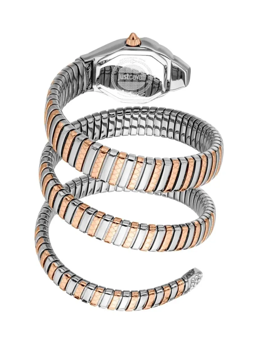 Женские часы Ambra Quartz Two Tone Stainless Steel Bracelet Watch Just Cavalli — изображение 3 из 3, оттенок розовый