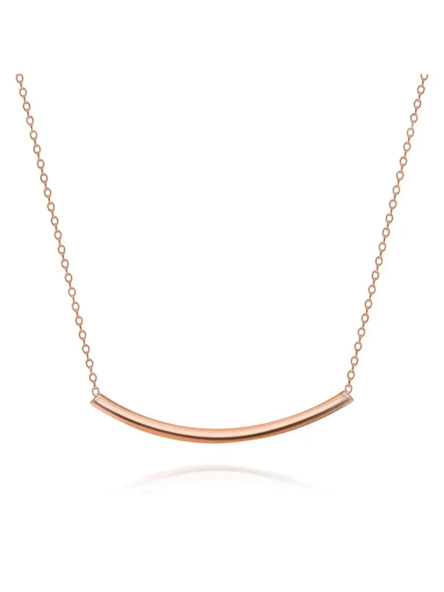 Кулон-подвеска изогнутая Minimalist Delicate Thin Sideways Horizontal Round Tube Curved Bar Slide — изображение 1 из 3