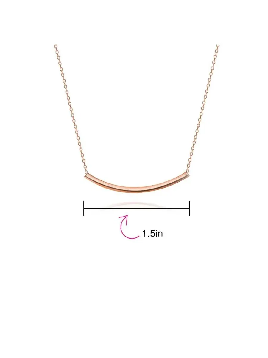 Кулон-подвеска изогнутая Minimalist Delicate Thin Sideways Horizontal Round Tube Curved Bar Slide — изображение 3 из 3