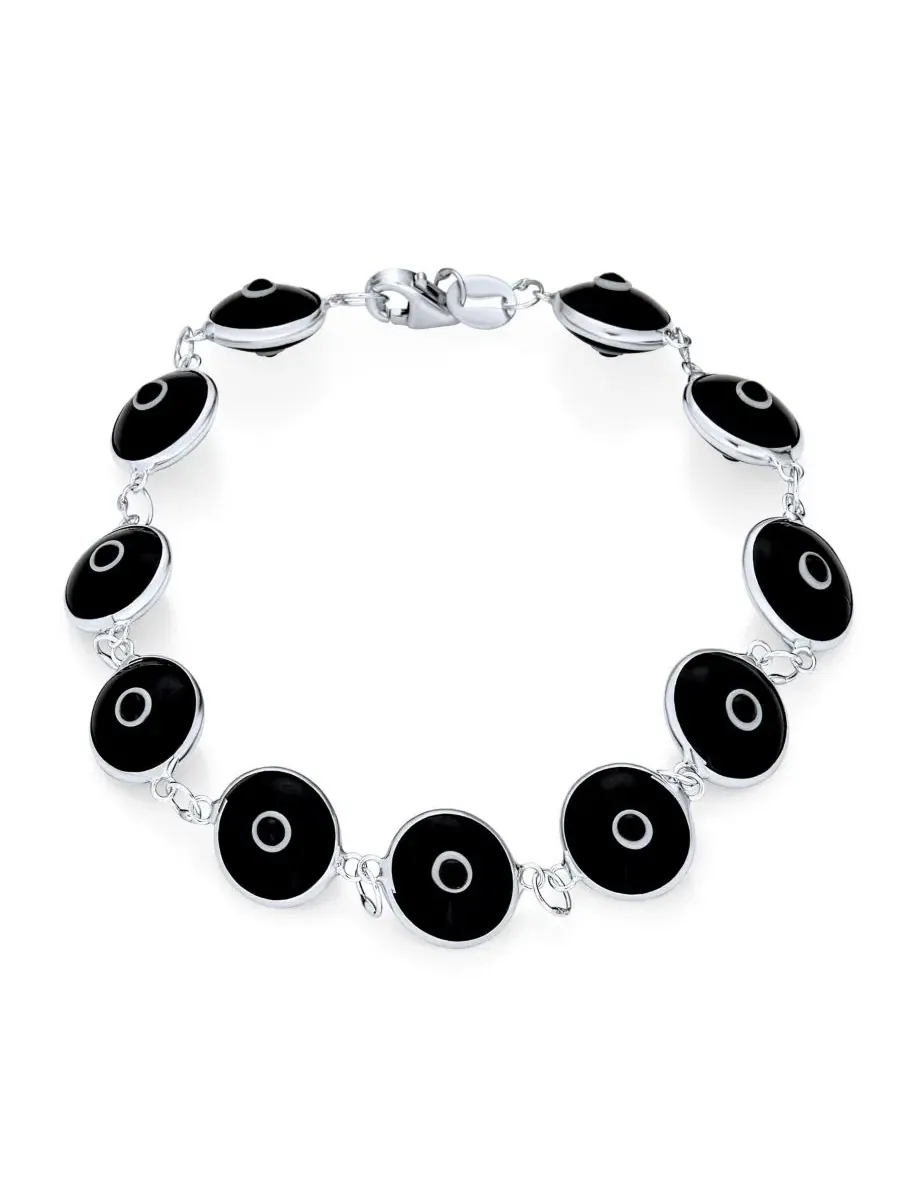 Браслет-оберег с глазом из красного стекла, модель Evil Eye Bling Jewelry — изображение 1 из 2, оттенок черный