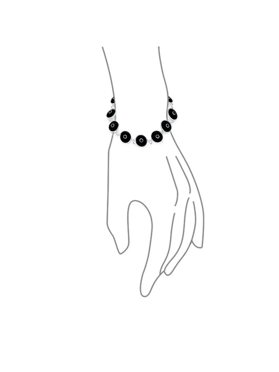Браслет-оберег с глазом из красного стекла, модель Evil Eye Bling Jewelry — изображение 2 из 2, оттенок черный