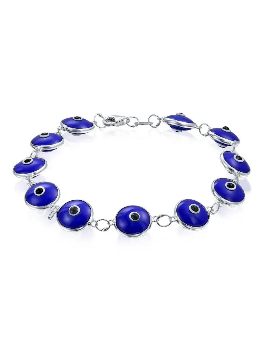 Браслет-оберег с глазом из красного стекла, модель Evil Eye Bling Jewelry — изображение 2 из 3, оттенок темно-синий