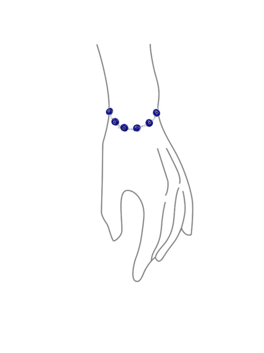Браслет-оберег с глазом из красного стекла, модель Evil Eye Bling Jewelry — изображение 3 из 3, оттенок темно-синий