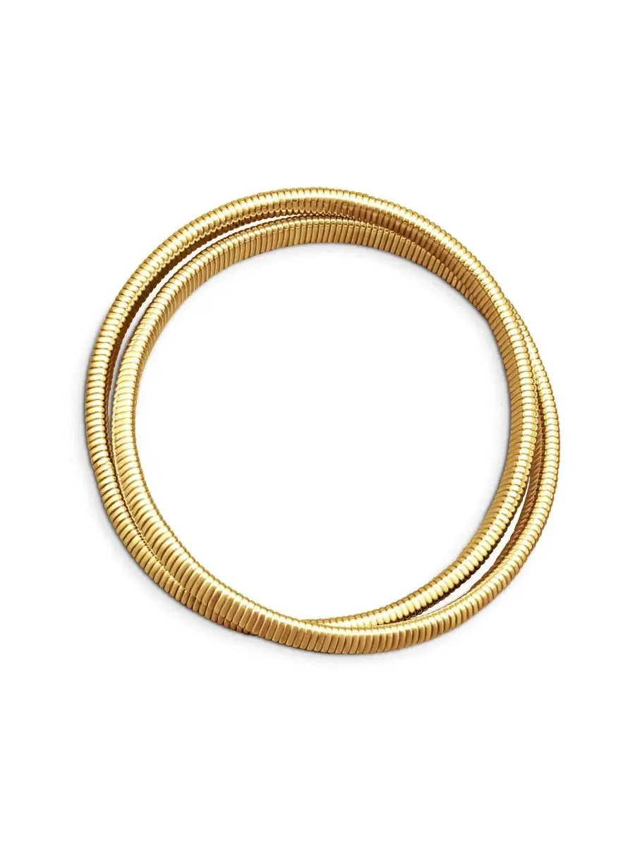 Браслет-стяжка из двух нитей с полированной отделкой Bling Jewelry — изображение 2 из 3, оттенок золотистый