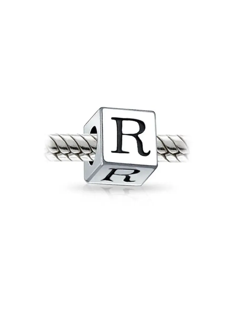 Бусина-подвеска в виде печатной буквы алфавита для европейского браслета Bling Jewelry — изображение 2 из 3