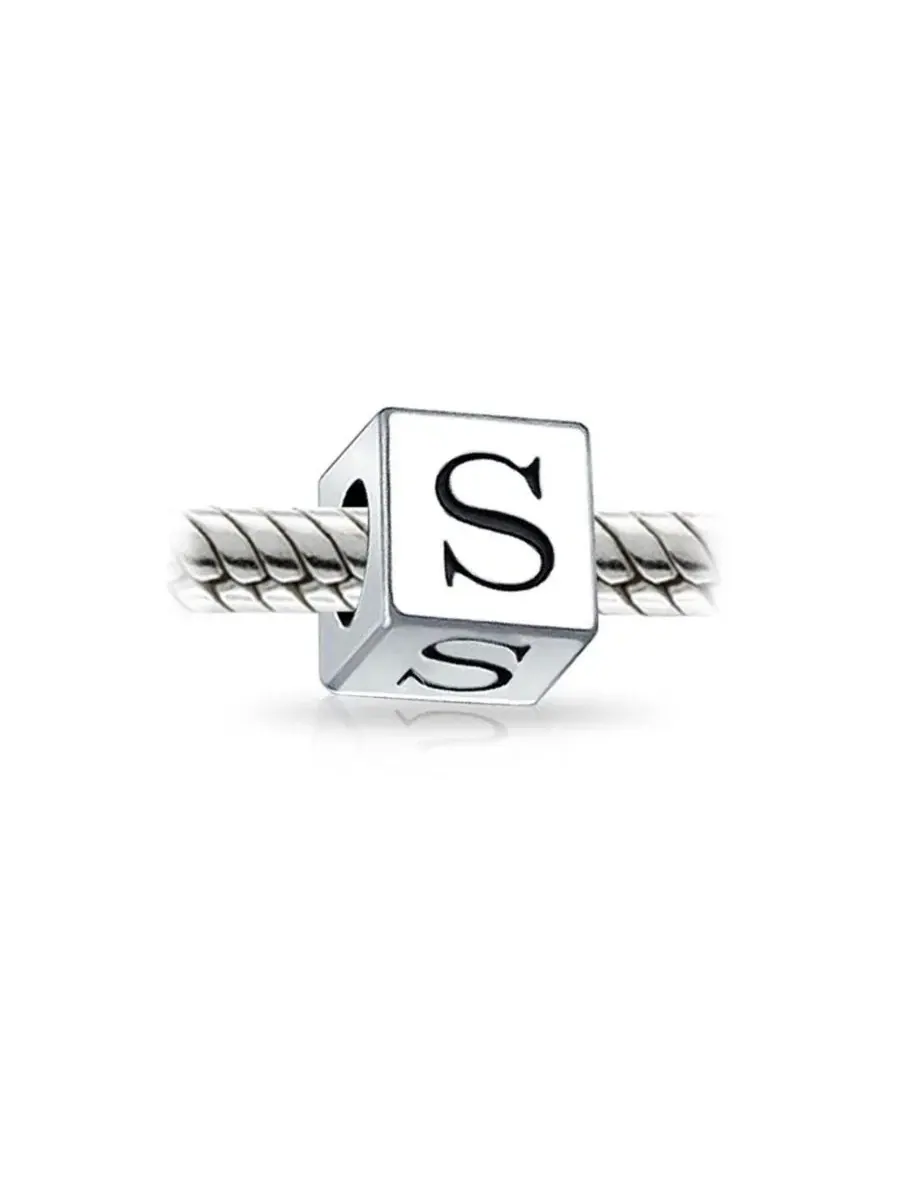 Бусина-подвеска в виде печатной буквы алфавита для европейского браслета Bling Jewelry — изображение 2 из 3