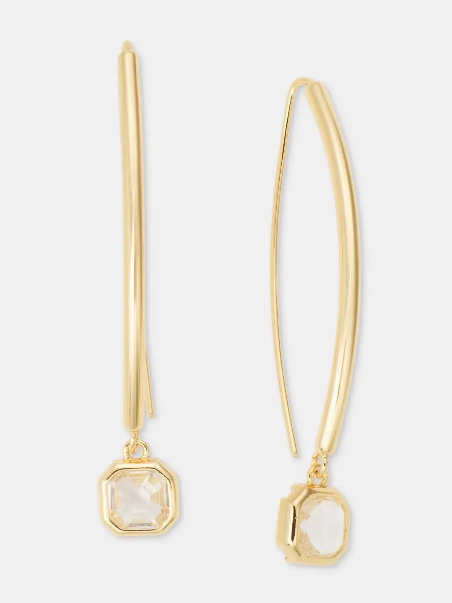 Серьги-пусеты с камнем Stone Threader Lauren Ralph Lauren — изображение 1 из 4, оттенок золото
