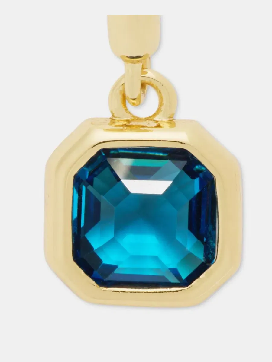 Серьги-подвески с камнем Stone Lauren Ralph Lauren — изображение 3 из 3, оттенок темно-синий