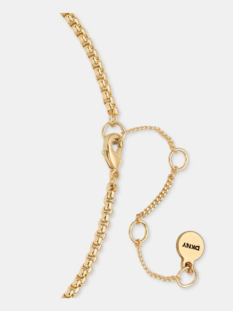 Ожерелье-колье с бусинами Puffy Rondelle Bead DKNY — изображение 4 из 5, оттенок телесный