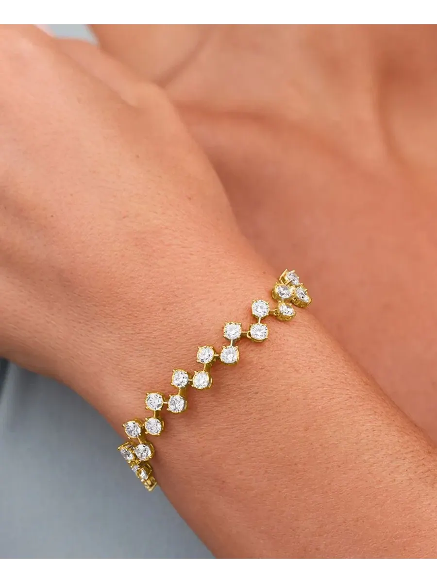 Браслет Carson Cubic Zirconia Classic Tennis Sterling Forever — изображение 3 из 3, оттенок золото