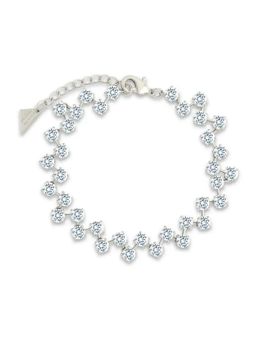 Браслет Carson Cubic Zirconia Classic Tennis Sterling Forever — изображение 1 из 3, оттенок серебряный