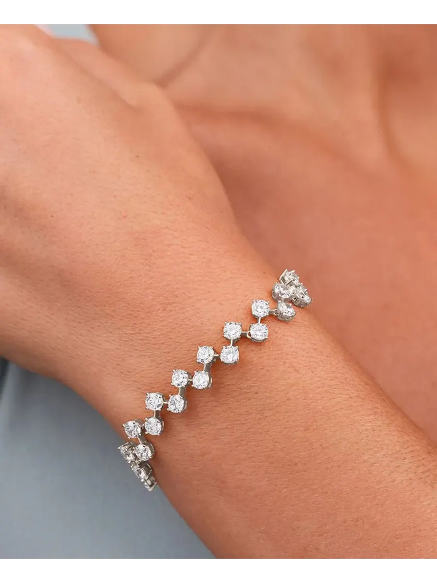 Браслет Carson Cubic Zirconia Classic Tennis Sterling Forever — изображение 3 из 3, оттенок серебряный