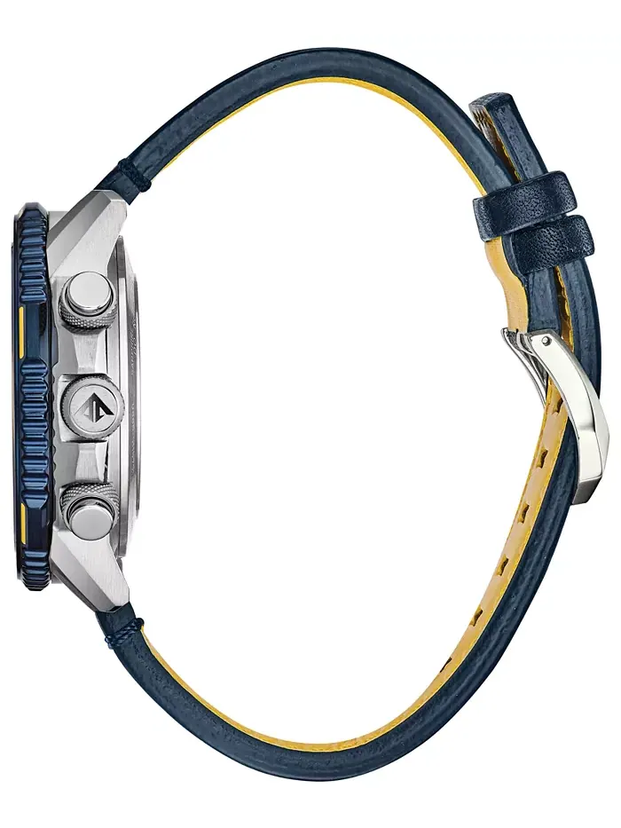 Мужские часы Eco-Drive Analog-Digital Chronograph Promaster Blue Angels Skyhawk A-T с синим кожаным — изображение 2 из 6