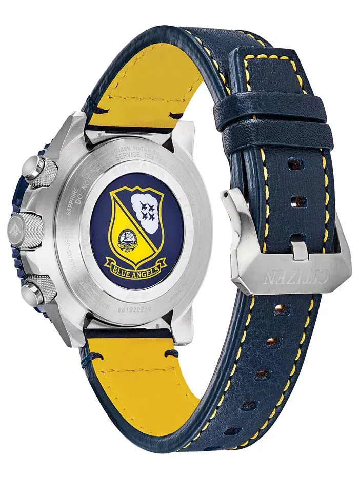 Мужские часы Eco-Drive Analog-Digital Chronograph Promaster Blue Angels Skyhawk A-T с синим кожаным — изображение 3 из 6
