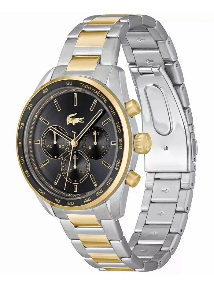 Мужские часы Boston Chronograph с двухцветным браслетом из нержавеющей стали 42 мм Lacoste — изображение 3 из 4