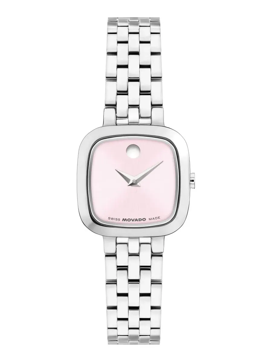 Женские часы Museum Classic Cushion Swiss Quartz Stainless Steel Movado — изображение 1 из 4, оттенок серебряный