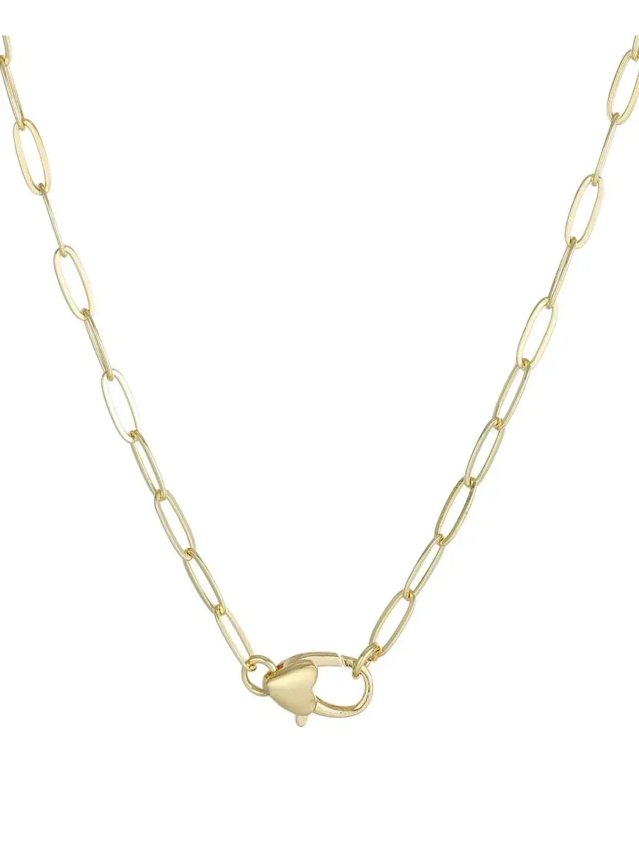 Колье-цепь с подвеской-замком в форме сердца, 14k золото ADORNIA — изображение 1 из 3