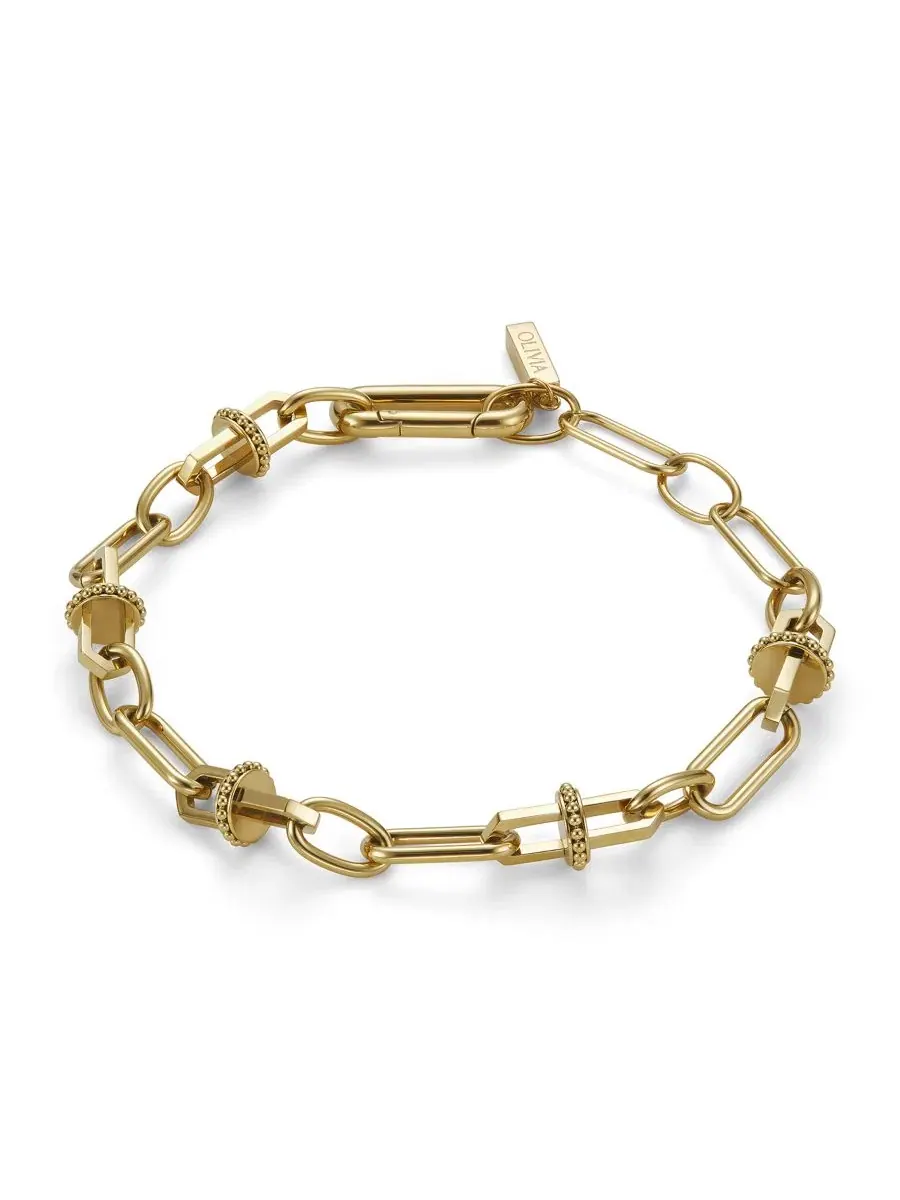 Браслет Mini Anchor Link с мини-якорями Olivia Burton — изображение 2 из 6, оттенок золото
