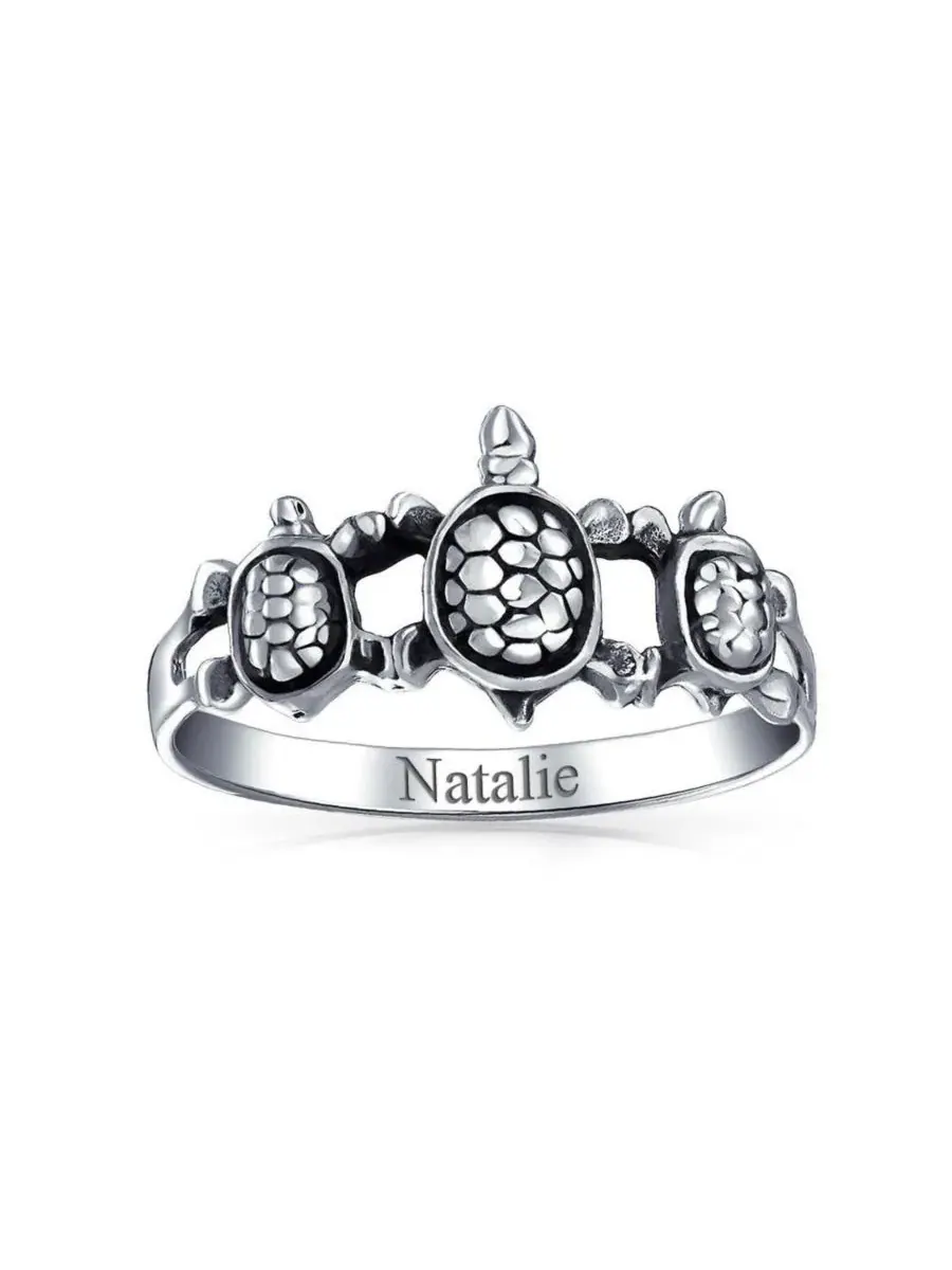 Кольцо с морскими черепахами, модель Nautical Hawaii BFF Bling Jewelry — изображение 5 из 5, оттенок серебряный
