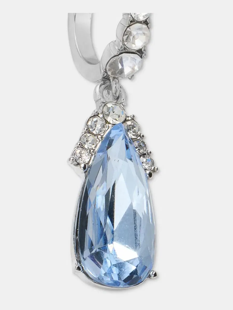 Серьги-кольца с подвеской в виде груши из кристаллов Givenchy — изображение 4 из 4, оттенок голубой