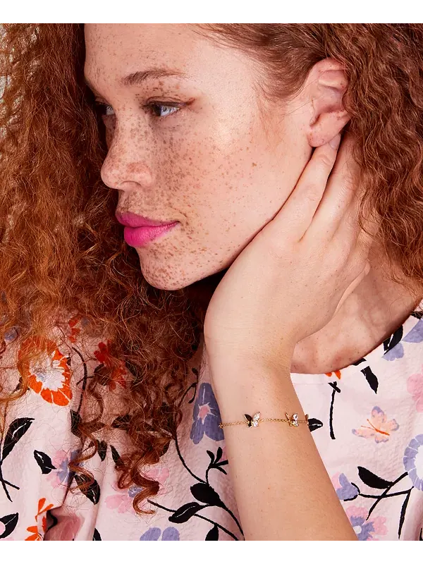 Браслет-Бабочка с золотистым кристаллом Kate Spade New York — изображение 2 из 4, оттенок прозрачный/золотистый