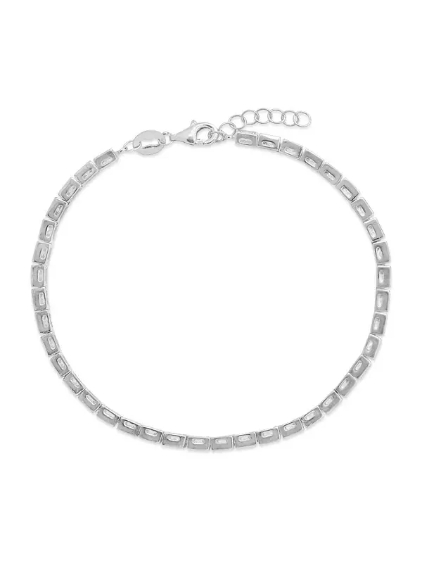 Теннисный браслет Кристины с квадратным кубическим цирконием Sterling Forever — изображение 1 из 3, оттенок серебряный